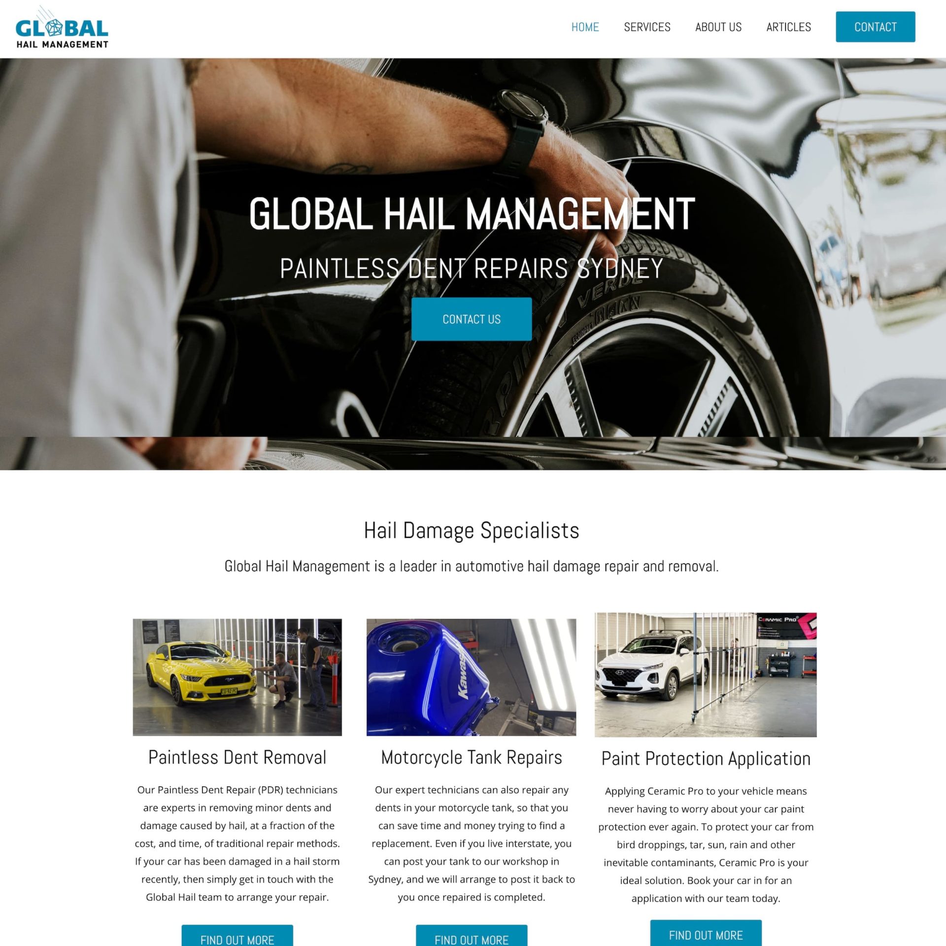 Global Hail Management Website Design & Management - The Buzz Writer