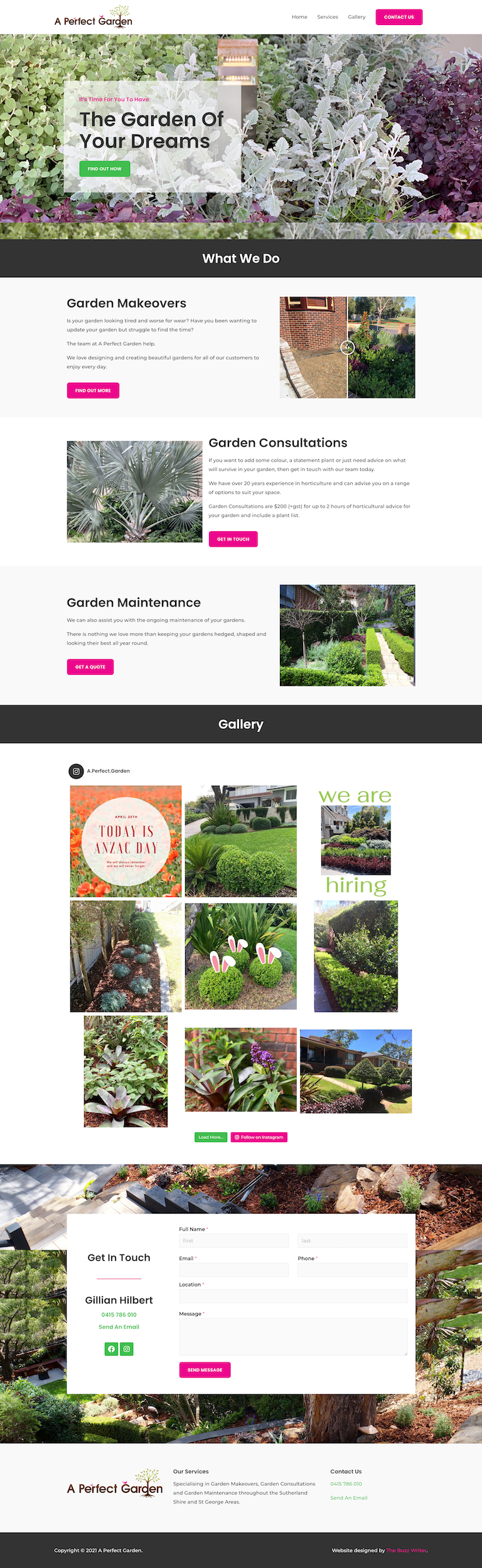 A Perfect Garden Website Design - The Buzz Writer