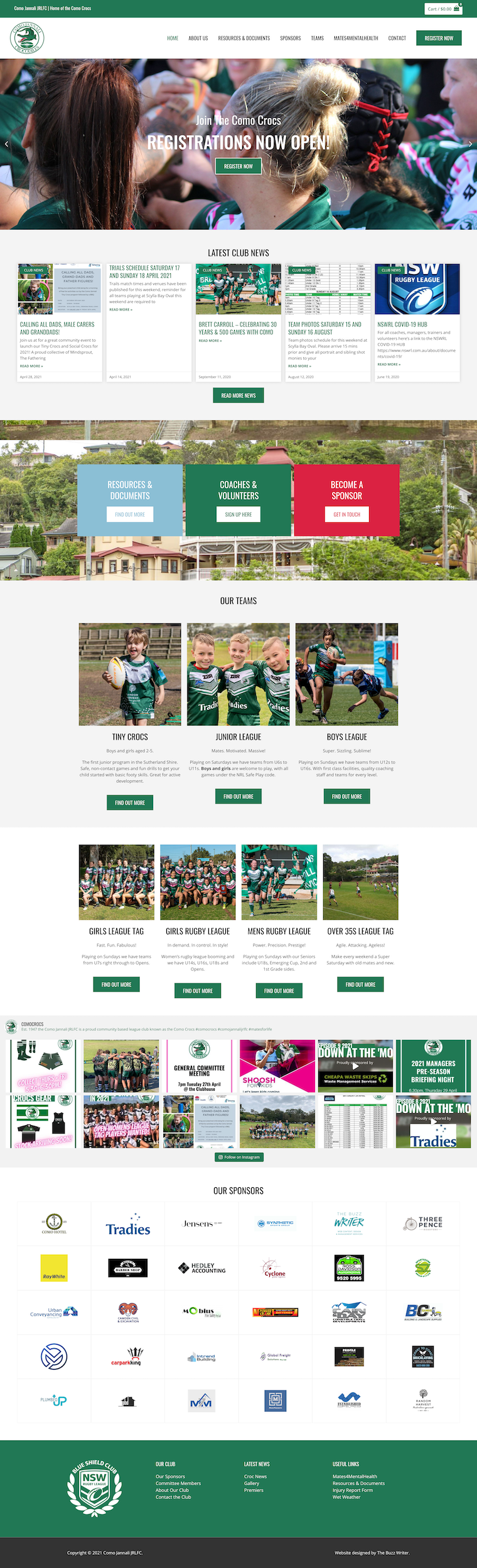 Como Jannali JRLFC Website Redesign - The Buzz Writer